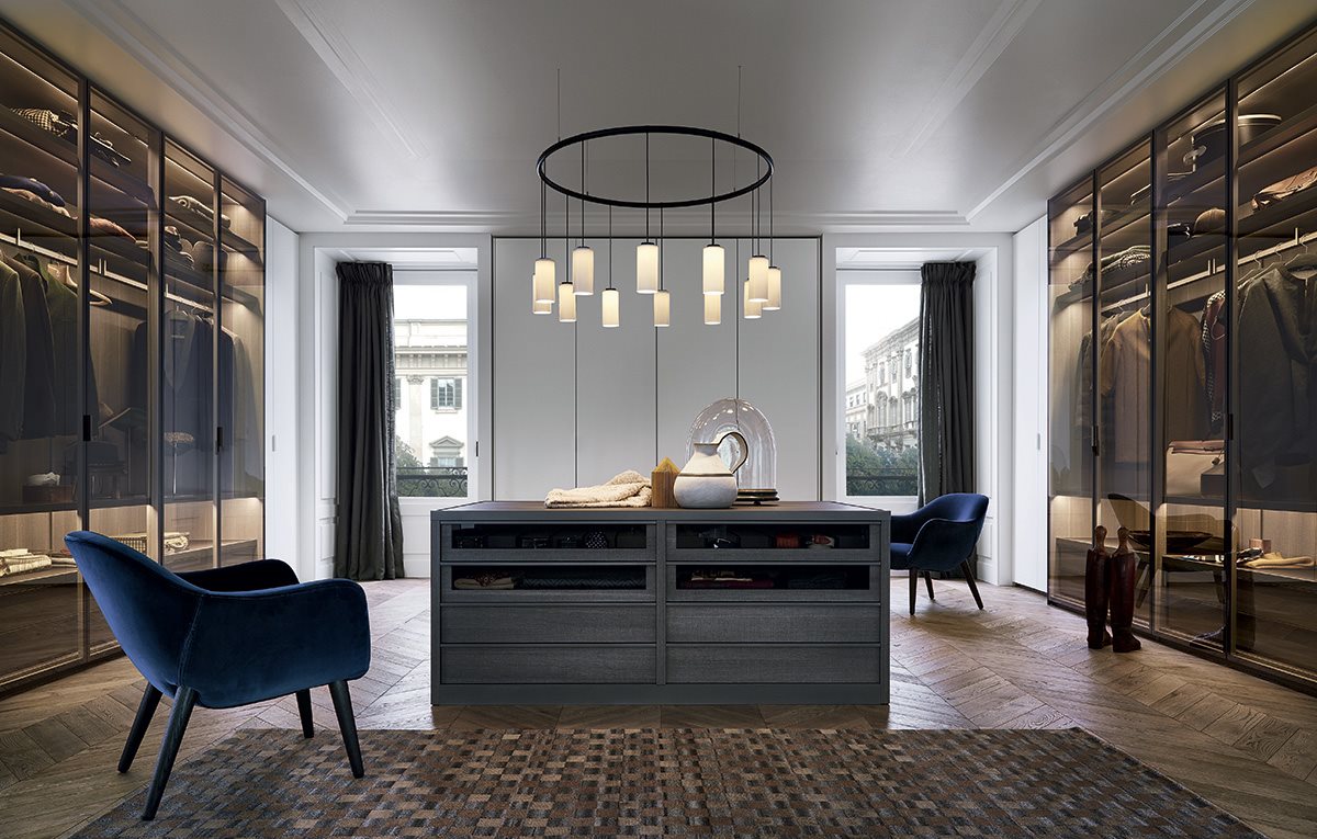 Гардеробная Poliform Senzafine island chest of drawers Гардеробная Poliform Senzafine island chest of drawers